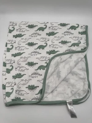 Детское пеленальное одеяло Carters Just One You DINOSAUR белое зеленое - Изображение 1 из 4