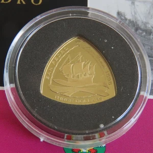 2007 BERMUDA SHIPWRECKS SAN PEDRO .999 GOLD PROOF $3 - coa - Picture 1 of 5