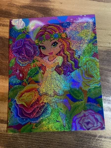 Lisa Frank Ordner Glitzer "Rosa" Feenmädchen | 2 Taschen 3 Ring | NEU & UNGELOCHT - Bild 1 von 3