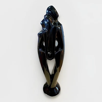 MCM Royal Haeger Estilo Grande 20" Negro Cerámica Hombre Mujer Cita Amor Estatua Foto 1 de 4