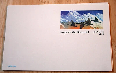 Scott #UX131 --- America the Beautiful:  Canada Geese & Mountains - Image 1 of 2