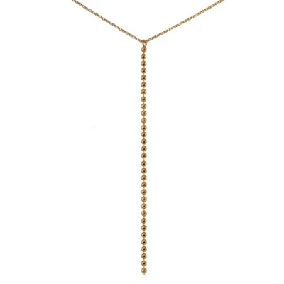 Collar Lariat Drop Italiano Bola Cadena Y en Chapado en Oro Rosa Plata de Ley Foto 1 de 2