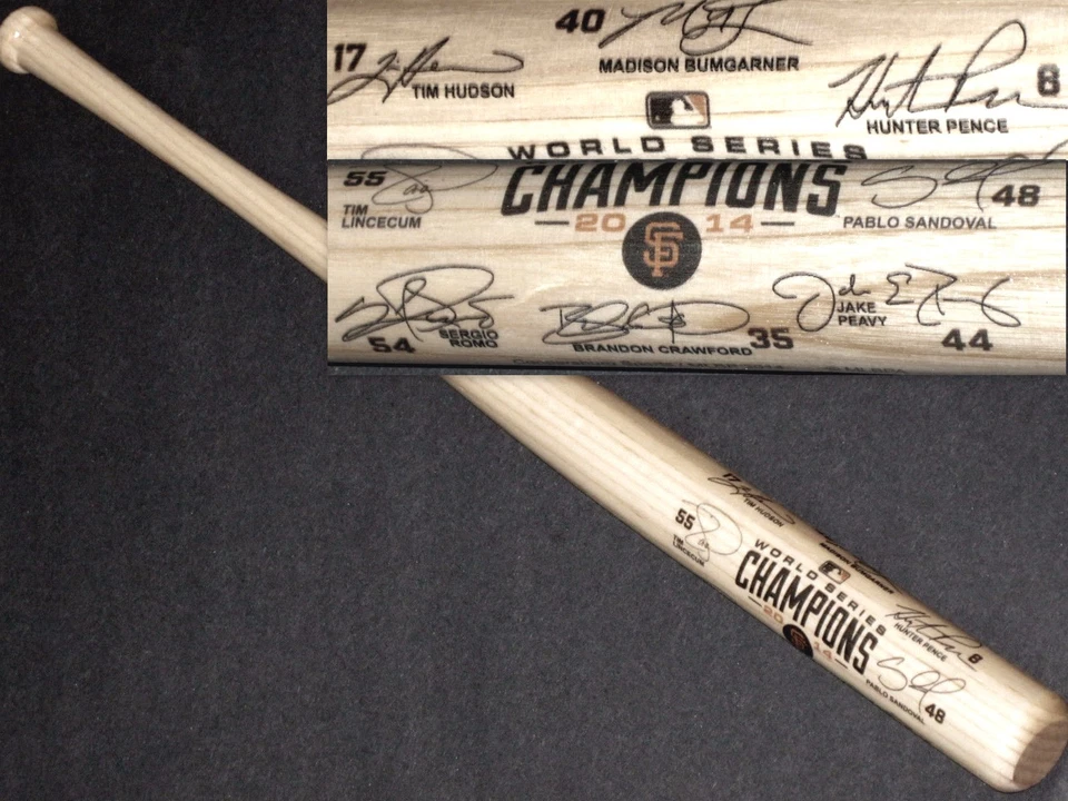SAN FRANCISCO GIANTS~2014 WORLD SERIES CHAMPIONS MINI 18" SIGNATURE BASEBALL BAT - Image 1 of 1