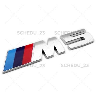 Placa de identificación emblema maletero trasero coche BMW F90 M5 18-23 placa adhesiva cromada plateada Foto 1 de 4