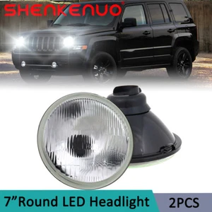 For 2008-2016 Jeep Patriot Pair 7" inch Round LED Headlights DRL Projector Light - Picture 1 of 12