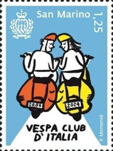 SAN MARINO 2024 EMISSIONE CONGIUNTA ITALIA VESPA CLUB D'ITALIA FRANCOBOLLO NUOVO - Afbeelding 1 van 1