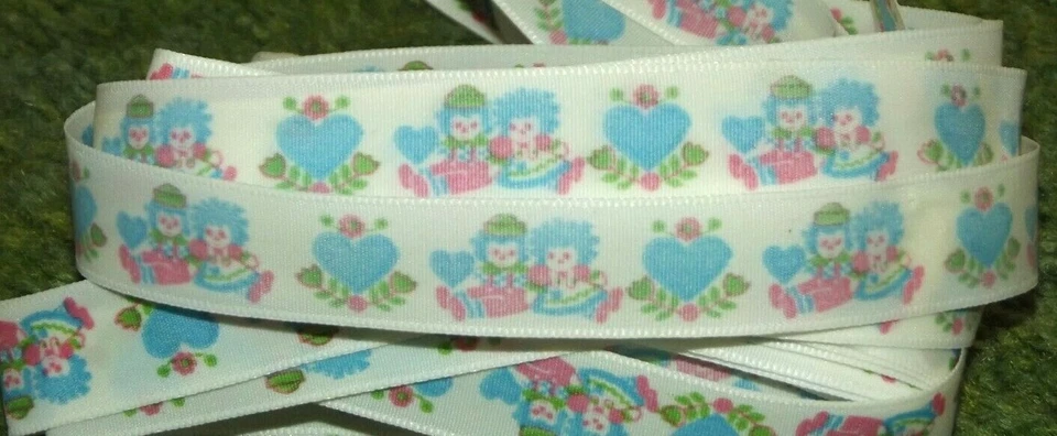 3/4" 1 YARD Raggedy Ann & Andy Vintage Ribbon RARE HTF Crafts Hair Bow Cards B49 - Image 1 of 1