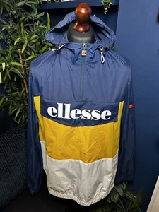 Ellesse Domani Smock Colourblock Yellow Blue White Mens XL Terraces Casuals - Picture 1 of 7