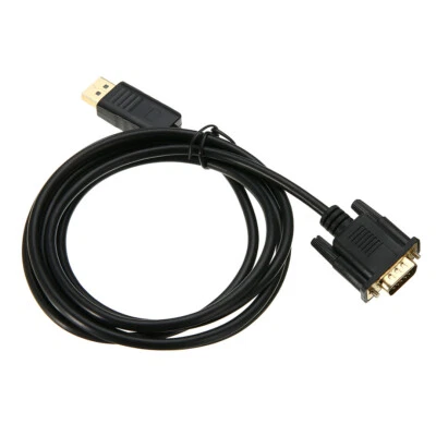 1.8M Mini DisplayPort DP To VGA SVGA D-Sub Male Converter Adapter Cable Lead GL - Image 1 of 4