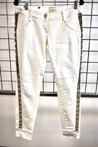 MET Italian White Jeans Beaded Pants Size 30 on Sale ns - Picture 1 of 9