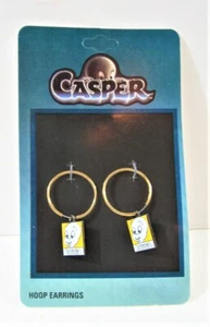 Orecchini a cerchio Casper The Ghost 1995 in cartoncino da esposizione vecchio negozio stock - Foto 1 di 2