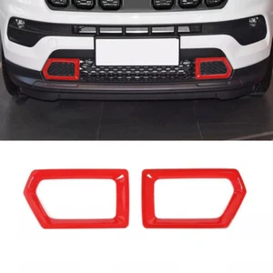 Cubierta de rejilla de parachoques delantero exterior 2* para Jeep Compass 2022-2025 rojo brillante - Imagen 1 de 12