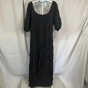 Maxi Vestido Arula Para Mujer Talla C Negro Cuello Redondo Manga 3/4 Pullover Cottagecore - Imagen 1 de 5