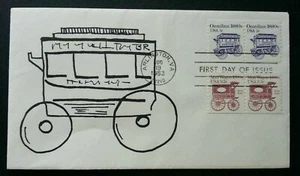 [SJ] USA Classic Omnibus 1983 Transport Vehicle Car (stamp FDC) - Picture 1 of 5