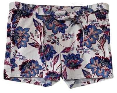 Pantalones Cortos Para Mujer Liz Claiborne Clásicos Tiro Medio Florales con Corbata Mezcla de Algodón Talla 14 Foto 1 de 4