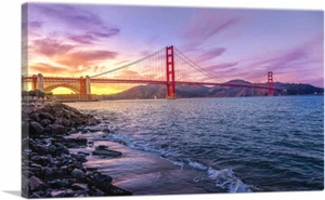 ARTCANVAS Golden Gate Bridge San Francisco Leinwand Kunstdruck - Bild 1 von 15