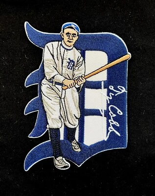 RARE (Only 100 Made) Ty Cobb HOF Detroit Tigers 5in Iron On Signature Patch Auto - Image 1 of 3