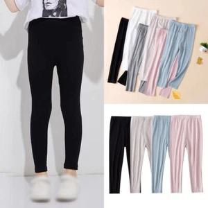 4PCS Kids Girls Leggings Pants Cotton Soft Stretchy Everyday Basic Pants 3-14Y - Picture 1 of 15