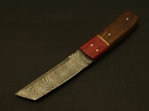 HAND FORGED DAMASCUS STEEL TANTO POINT HUNTING KNIFE BEAUTIFUL HANDLE - Picture 1 of 5