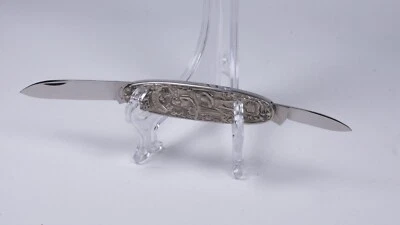 VTG OLD RARE GERMAN BIERHOFF PFAFF SEWING MACHINES EMBOSSED FOLDING POCKET KNIFE - Image 1 of 4