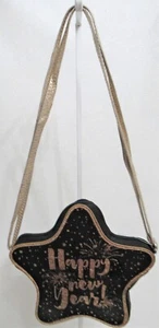 Cartera Feliz Año Nuevo Negra y Dorada Brillo - Imagen 1 de 7