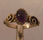 Sterling Silver NATURAL PURPLE AMETHYST Handmade Ring size 5 Applied Design NICE