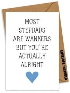 FUNNY STEPDAD FATHER'S DAY / BIRTHDAY CARD Father in law Rude Daddy Banter / KY - Picture 1 of 1