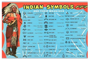 Vintage Postkarte Indianer Symbole und ihre Bedeutung - Bild 1 von 2