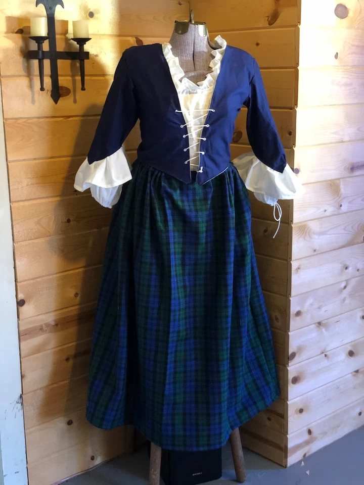 Plaid cotton drawstring 18th century petticoat - Image 1 of 1