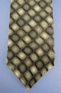 Corbata para hombre Bill Blass seda marrón tostado plata corbata geométrica EE. UU. - Imagen 1 de 2