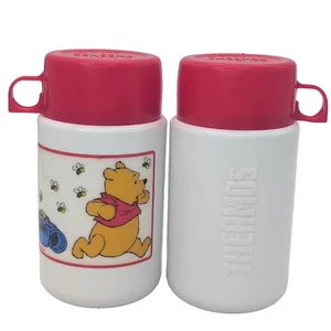 Winnie the Pooh Plastic Thermos Disney Model 48700 Lot of 2 - Picture 1 of 14