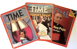 Vintage 1981 1978 TIME Magazine Lot of 3 - POPE JOHN PAUL I II - Foto 1 di 7