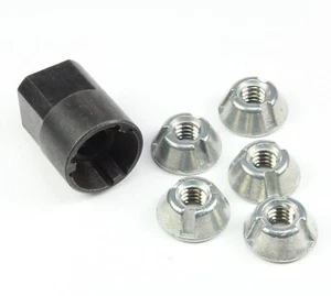 Installation Tool +100pcs 1/4-20 Tri-Groove Tamper Proof Security Nuts LPF420 - Picture 1 of 4