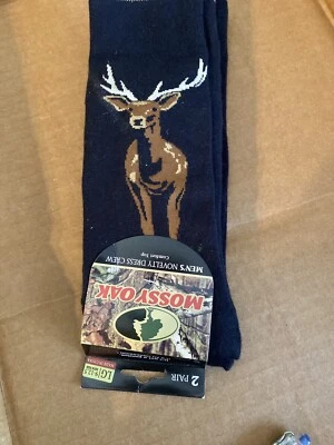 Mossy Oak  Mens  Novelty Dress Crew Sock LG 2 Pairs - Image 1 of 4