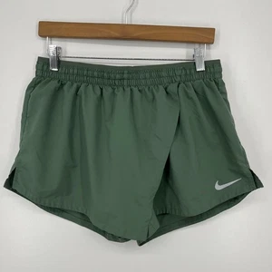 Nike Running Shorts Men's Size M Olive Green Athletic Reflective Logo Outdoors - Picture 1 of 10