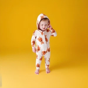 POSH PEANUT 🧸5T/6T Freddy Teddy playsuit PACCI Jumpsuit Hooded Pajamas Or Play - Picture 1 of 6