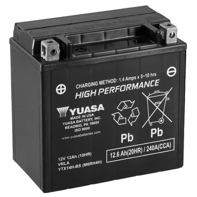 Battery For Husqvarna Nuda 900 ABS 0H01B 2013 YUASA YTX14H-BS AGM Enclosed - Image 1 of 3