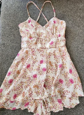 Vestido Mameluco Floral Francesca Mi Ami S Marfil Rosa Boho Verano Sol Boda Invitada Foto 1 de 4