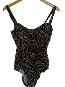 Vintage Trimshaper Leopardenmuster Rüschen Einteiler Badeanzug Gr. 12 - Bild 1 von 7