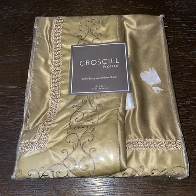 NUEVO Croscill Home Europeo Euro Sham Amaysia 26"x26" Dorado Java Nuevo Foto 1 de 2