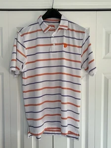 The Tiger Sports Shop Clemson Tigers Poloshirt gestreift orange lila Gr. Medium - Bild 1 von 7
