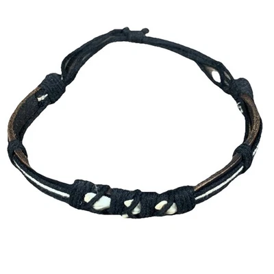 Real Shark Tooth Bracelet Brown Leather Bracelet Shark Teeth Bracelet Shark - Image 1 of 4