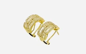 Pendientes de aro de oro de 14k de plata de ley 925 - Imagen 1 de 4