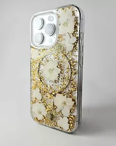 Floral Case for iPhone Clear Case with Real Dried Flower iPhone 16 Pro MagSafe - Picture 1 of 5