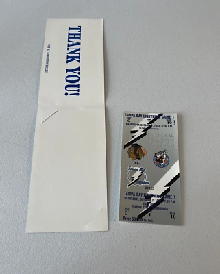 1992 Tampa Bay Lightning Rare Oversize Real Ticket From Inaugural Game - Image 1 of 4