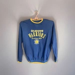 Vintage Golden State Warriors Sweatshirt Large Blue Crew Neck New W Tags 90s - Picture 1 of 16