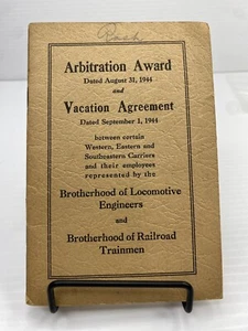 1944 Western E SW Arbitration & Vacation Agreement Locomotive Engineers Railroad - Picture 1 of 5