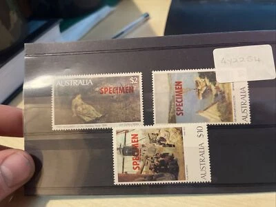 Australia Paintings set (3) overprinted SPECIMEN, fine fresh, MNH face $17 (9004 - Image 1 of 2