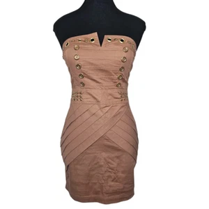 Strapless Mini Dress, Brown/Tan, Size S, New with Tags - Imagen 1 de 18