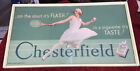 orig. 1920's-30s CHESTERFIELD CIGARETTES **Vintage Sign** Woman Tennis Player